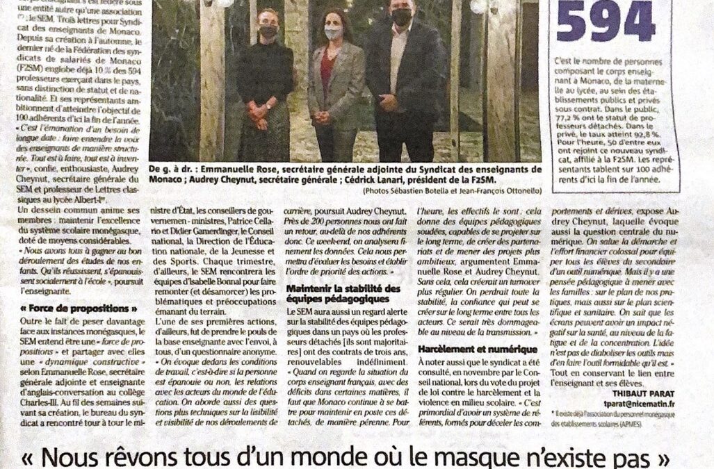 Article Monaco Matin (13.01.2022)